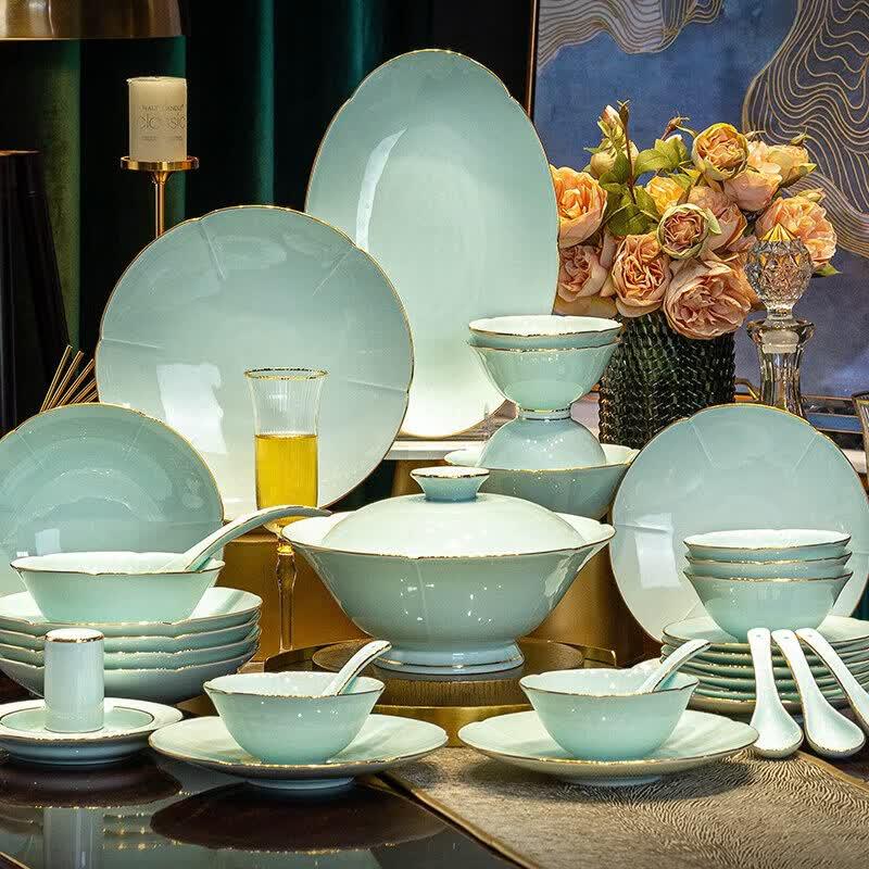 Jingdezhen European Style Gilded Ceramic Dinnerware Set