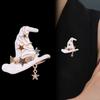 Pumpkin Star Motif Witch Hat Pin Vintage Clothing Accessory Durable Cartoon Lapel Pin Outfit