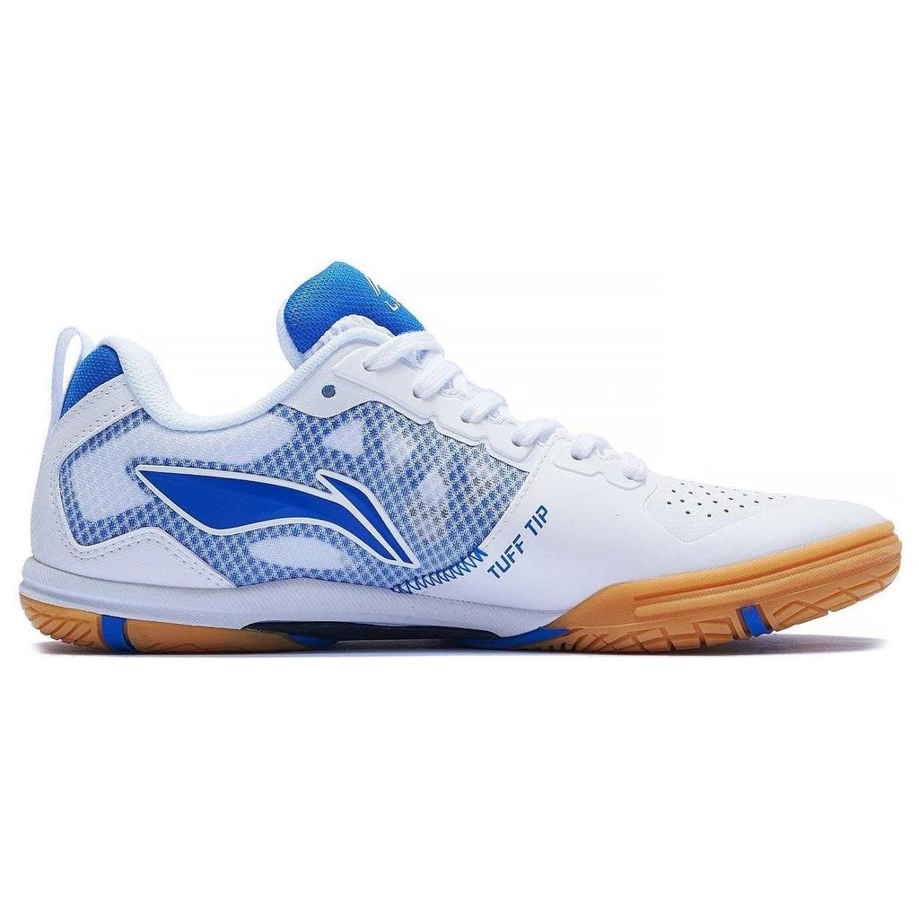 Li Ning Slip Resistant Abrasion Resistant Breathable Low Top Table Tennis Shoes Men's White Blue APPT009-1
