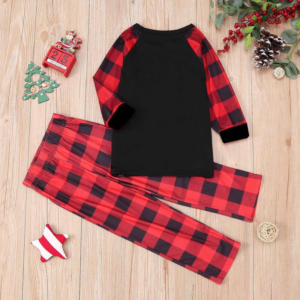 Family Christmas Plaid Pajama Set: Long-Sleeve T-Shirt & Pants