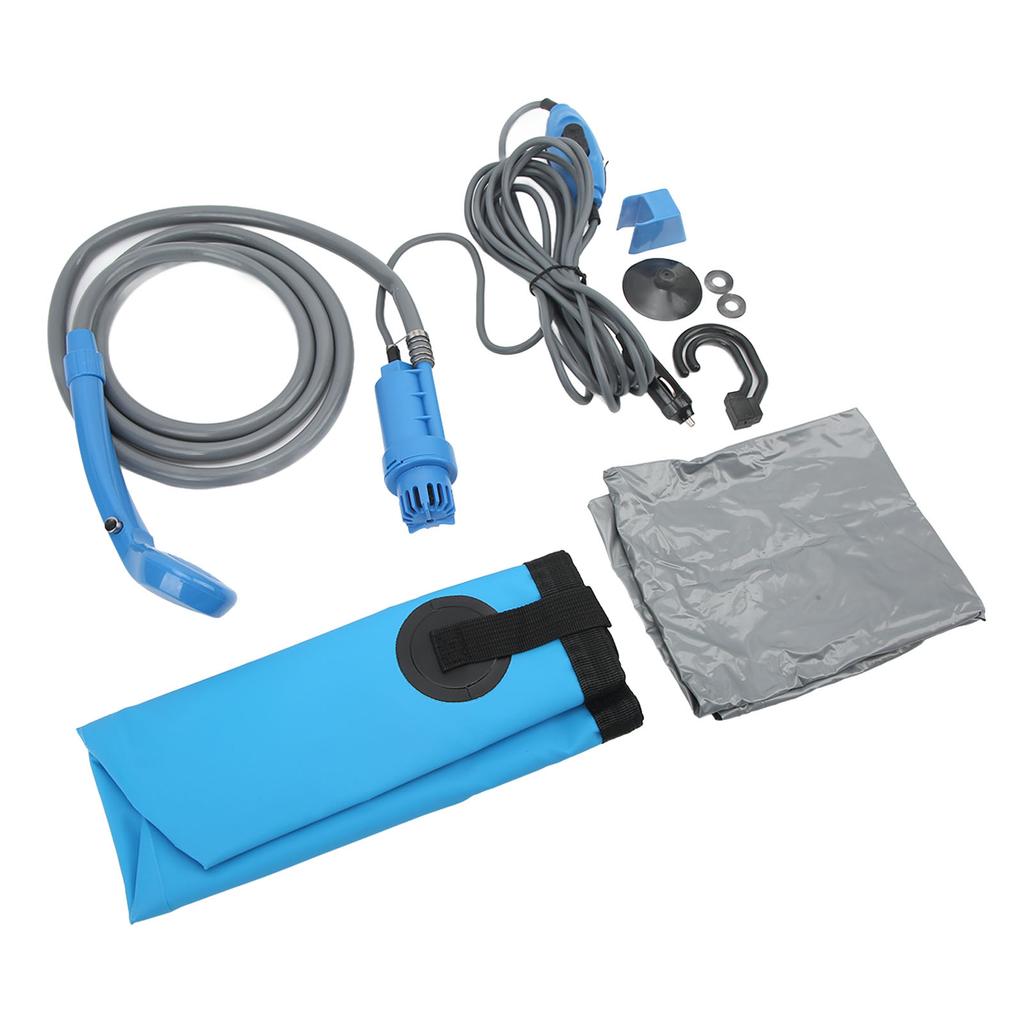 12V Portable Camping Shower Folding Bucket Set 20L Capacity Multipurpose for Hiking Car Washing Pet 