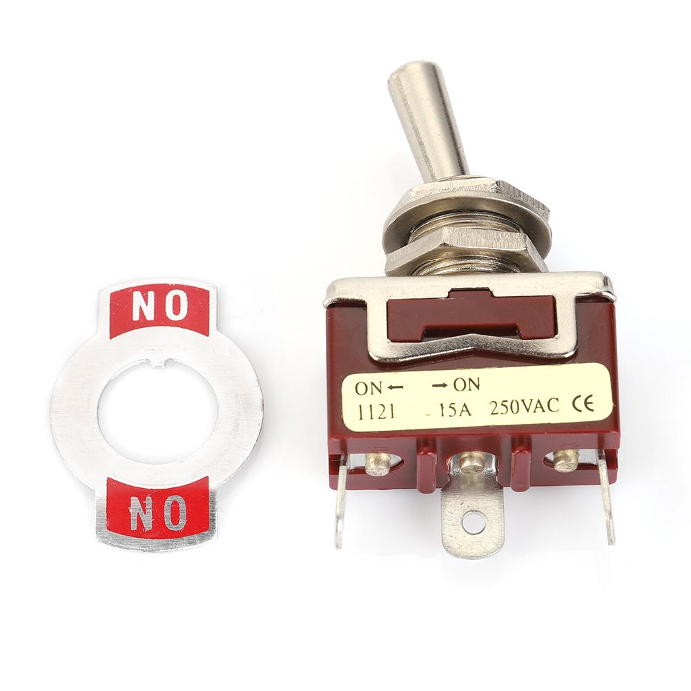 5 Stück Ein Ein SPDT Kippschalter 12mm 3-polig 2 Positionen 15A 250V