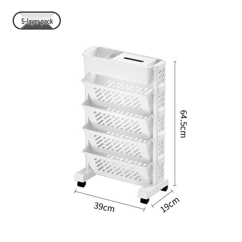 Universal Wheel Floor Storage Rack & Movable Bookshelf for Classroom or Table Side