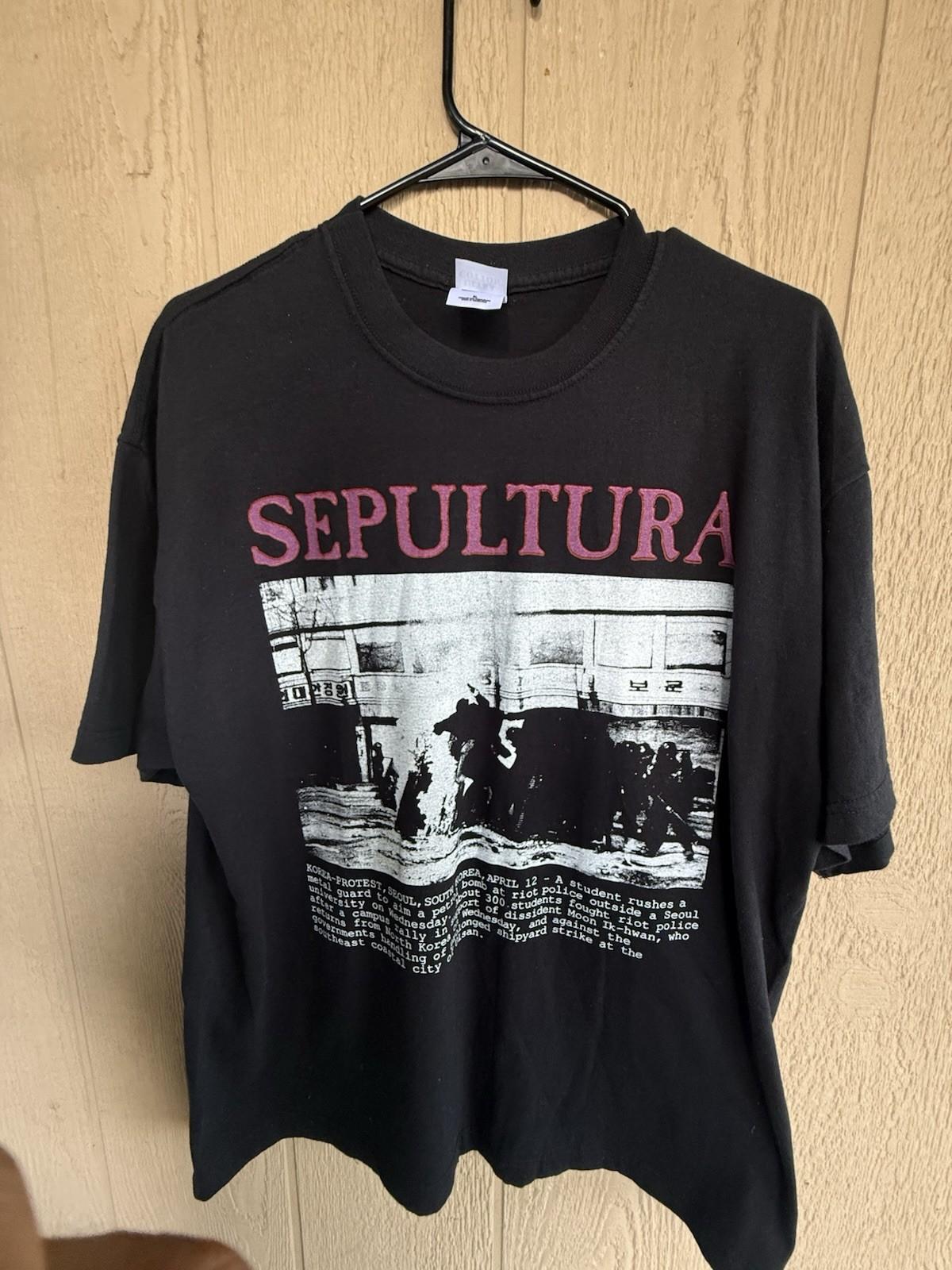 Sepultura 1994 Chaos Vintage 90s Band Concert Tour Black XL T-Shirt REPRINT Unisex T-Shirt S