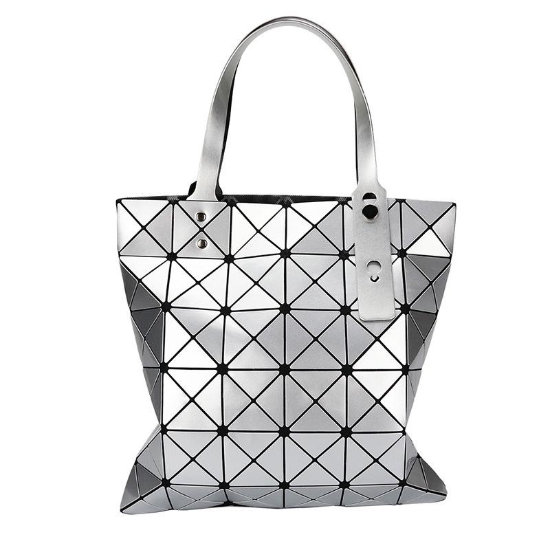 Borsa a mano rombo geometrico lucida: Borsa a tracolla pieghevole alla moda a 6 scomparti per donna.