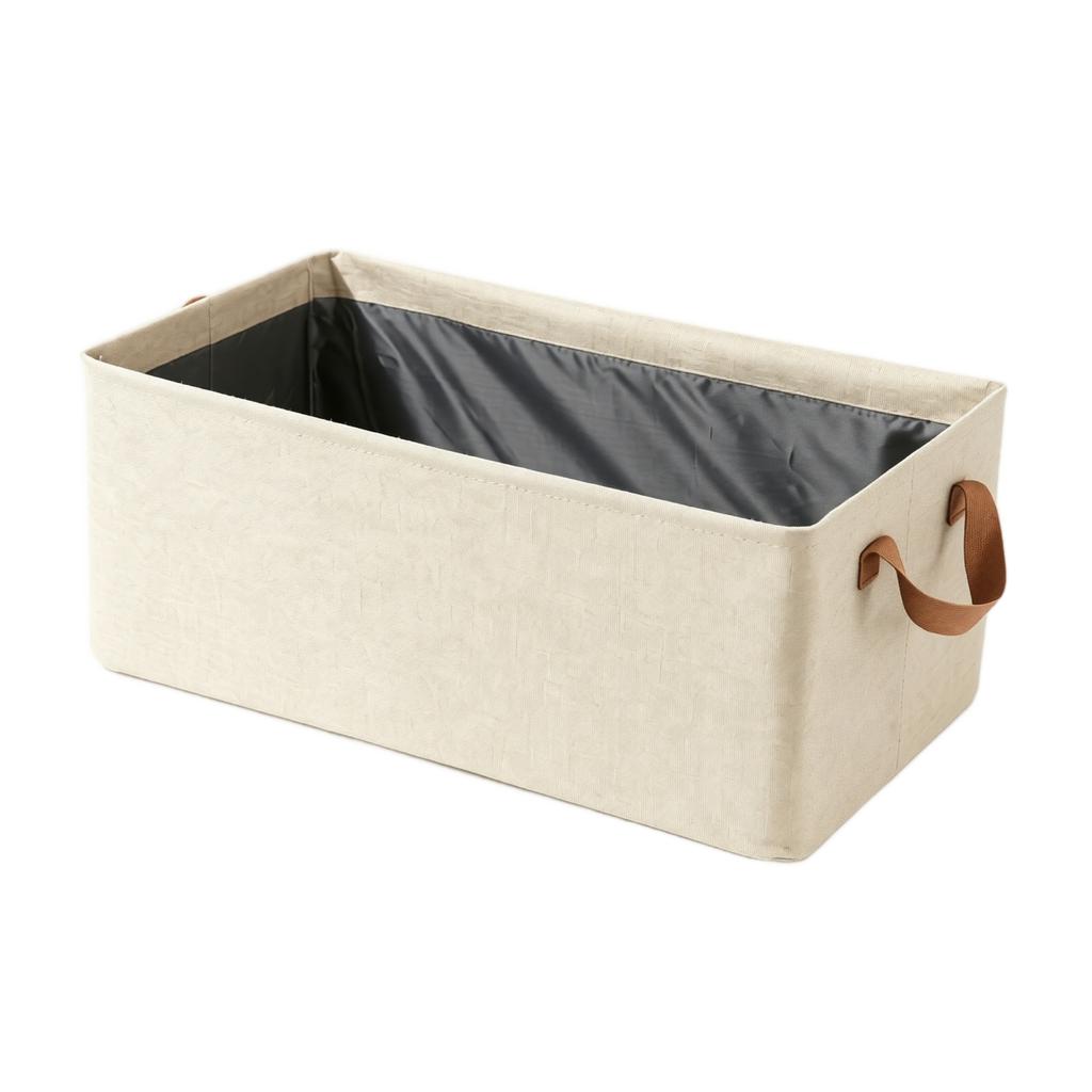 Cationic Fabric Foldable Storage Box with Handles Collapsible Drawer Organizer for Home Closet Shelf and Office Use