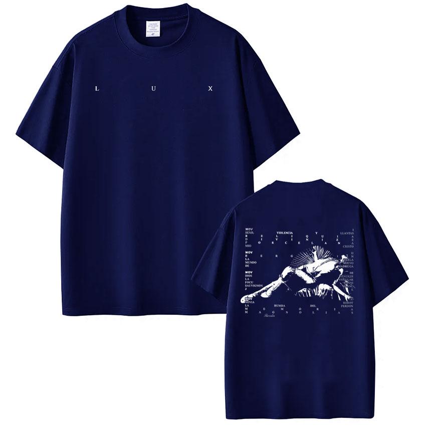 

Rosalía LUX TRACKLIST TEE Футболка з туру альбому 2025 Чоловіки Жінки Коротка рукава Бавовна Модні футболки Повсякденні вільні футболки Streetwear S
