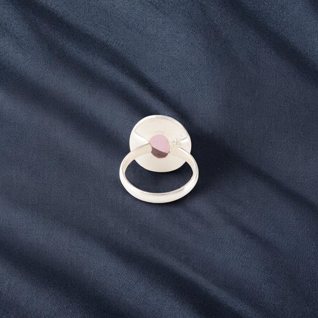 Pink Cat's Eye Gemstone 925 Sterling Silver Jewelry Handmade Anniversary Ring RR-62-40
