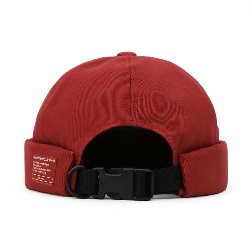 UNDERCONTROL Brimless Sailor Fisherman Leon Roll Mix Docker Beanie US One Red Hat, Cuff, Harbor, Visorless, Skull, Cap, Unisex, Size Size, Color