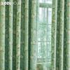 1PC LOZUJOJU Rural Style Summer Green Flower Printed Curtainsh Full Blackout Curtains for Bedroom Living Room Balcony Window for Home Decor