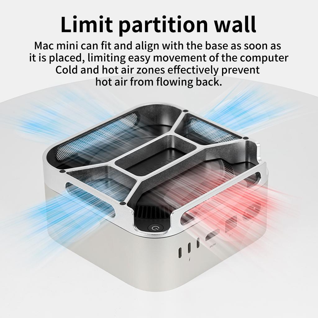 Stolní stojánek Zvýšení počítače Prachotěsná základna Chladicí držák z hliníkové slitiny Dok pro Mac mini M4/M4 Pro