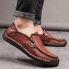 Spring and Autumn New Casual Leather Shoes Men's Genuine Leather Slip-on Men's Driving Soft Leather Soft Bottom Plus Size Men's Shoes Trend