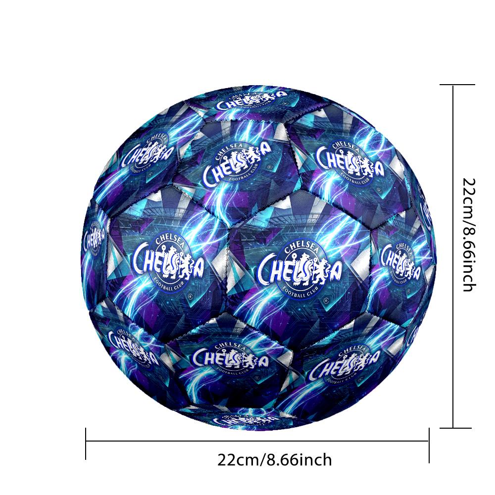 Chelsea FC Theme Soccer Ball Size 5 Soccer Ball Soft Touch Professional Training Football for Outdoor Sports