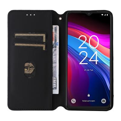 For TCL 503 Wallet Case Rhombus Imprinted Leather Phone Cover