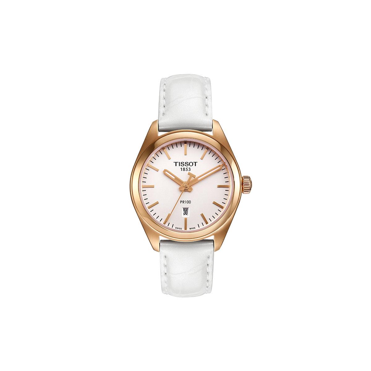 

TISSOT PR100 Collection Quartz Movement Women s Watch 33mm White Dial Stainless Steel Case Leather Strap T101.210.36.031.01 Silver White Watch Dial