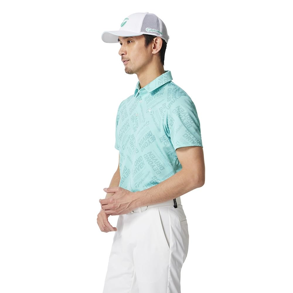 TaylorMade T-ICE Golf Timistik S/S Polo, Turquoise, Medium, Men's, 2025SS UN645