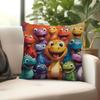 1 pièce Housse de coussin décorative imprimée sur le thème de la famille de dinosaures colorés de dessin animé, Convient pour canapé, chambre à coucher, salon, un cadeau amusant pour les enfants