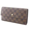 LOUIS VUITTON Portefeiulle International Purse N61217 Brown Damier canvas unisex Used