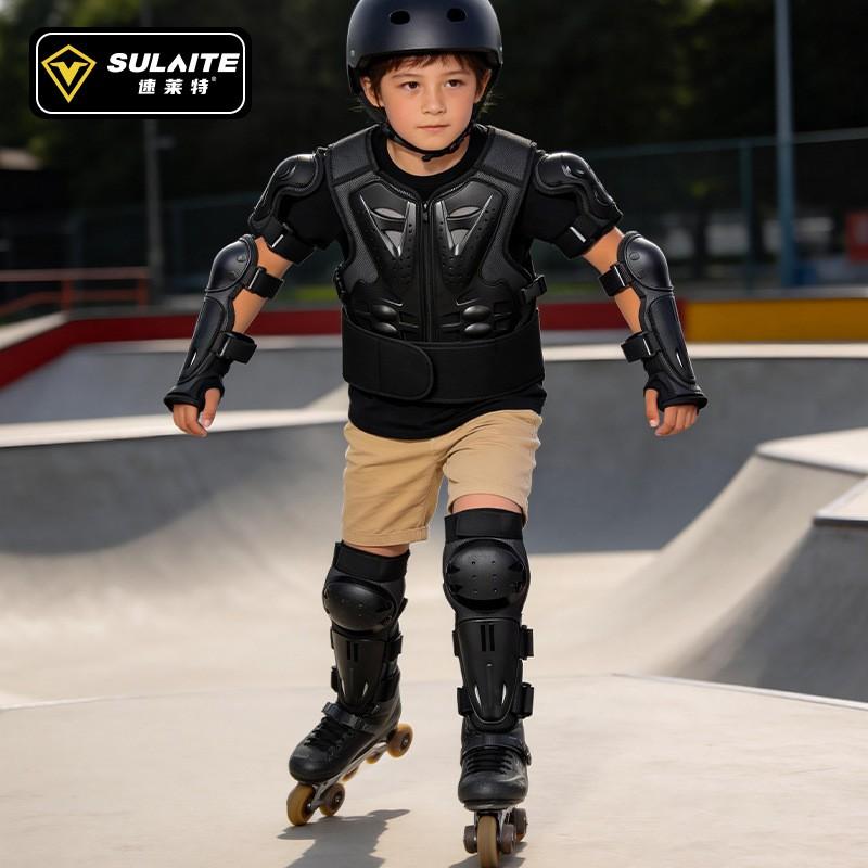 Kids Protective Gear Set Cycling Skating Extreme Sports Armor Vest Knee Elbow Shin Pads