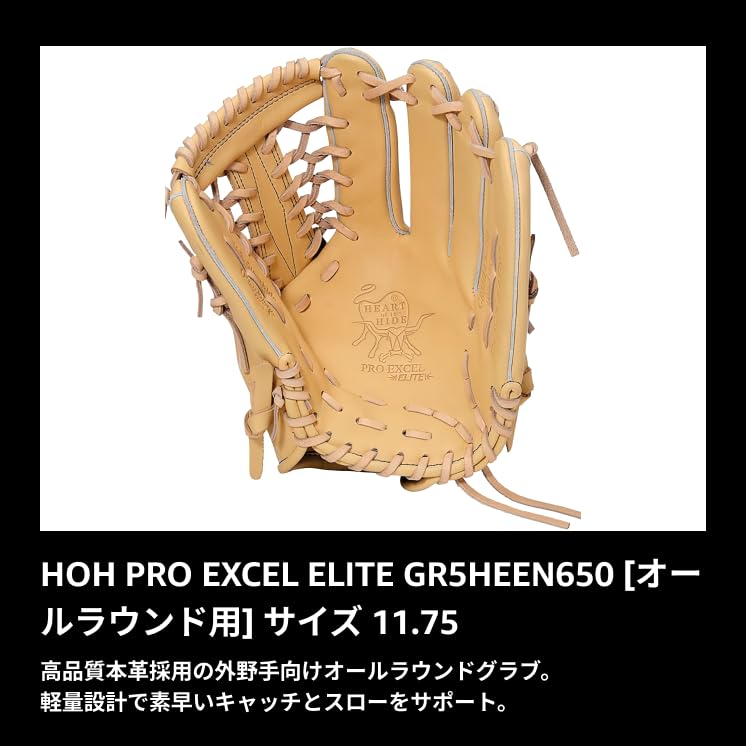 Rawlings HOH PRO EXCEL ELITE GR5HEEN650 Baseball Adult Size Glove, Softball, Camel, 11.75 (Right-Handed Throw)