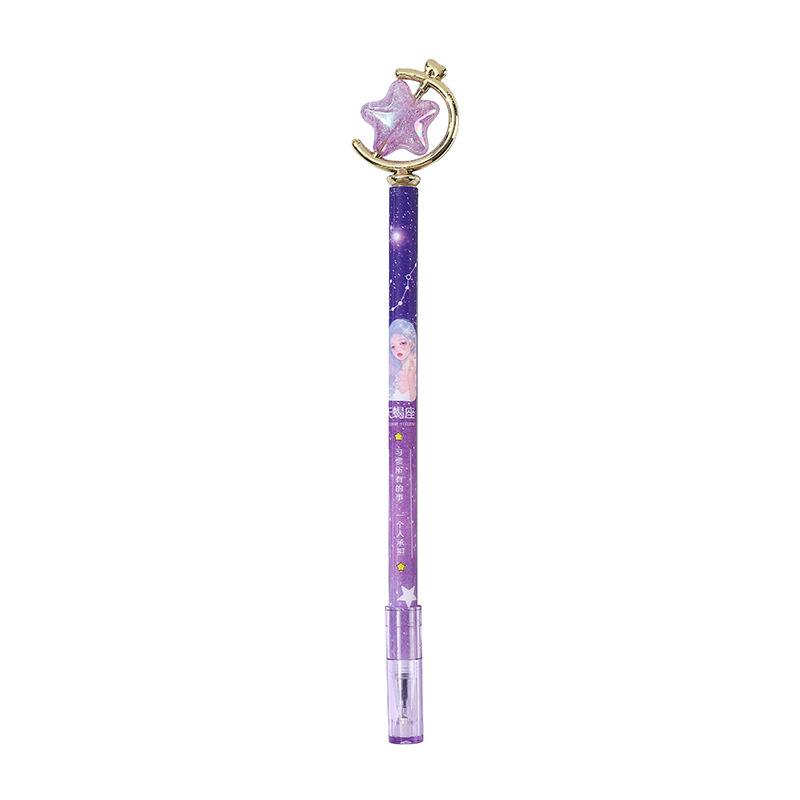 Back to school season 2pcs 0.5mm creative twelve zodiac sign girl neutral pen high-value gift pen small fresh black signature pen
