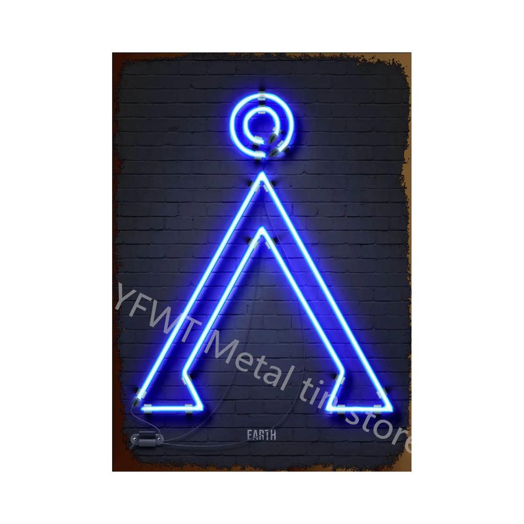 Vintage Colorful Neon Toilet Sign Sexy Woman Plaque Vintage Tin Sign Retro Metal Sign Decorative Plaque Wall Decor