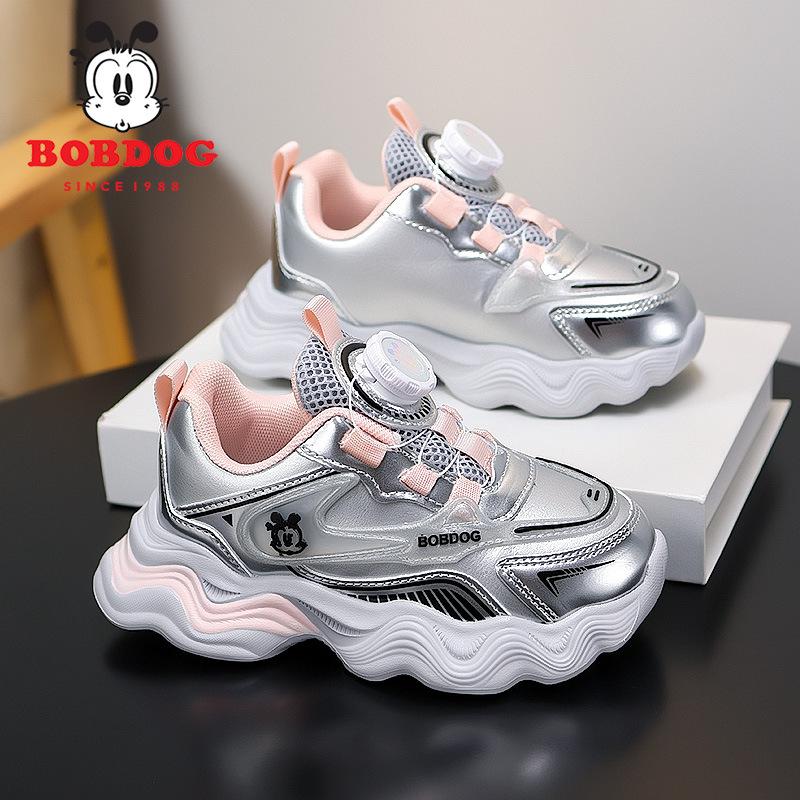 Babu Bean classmate girls shoes 2025 new autumn and winter leather waterproof girls dad shoes children's sports shoes