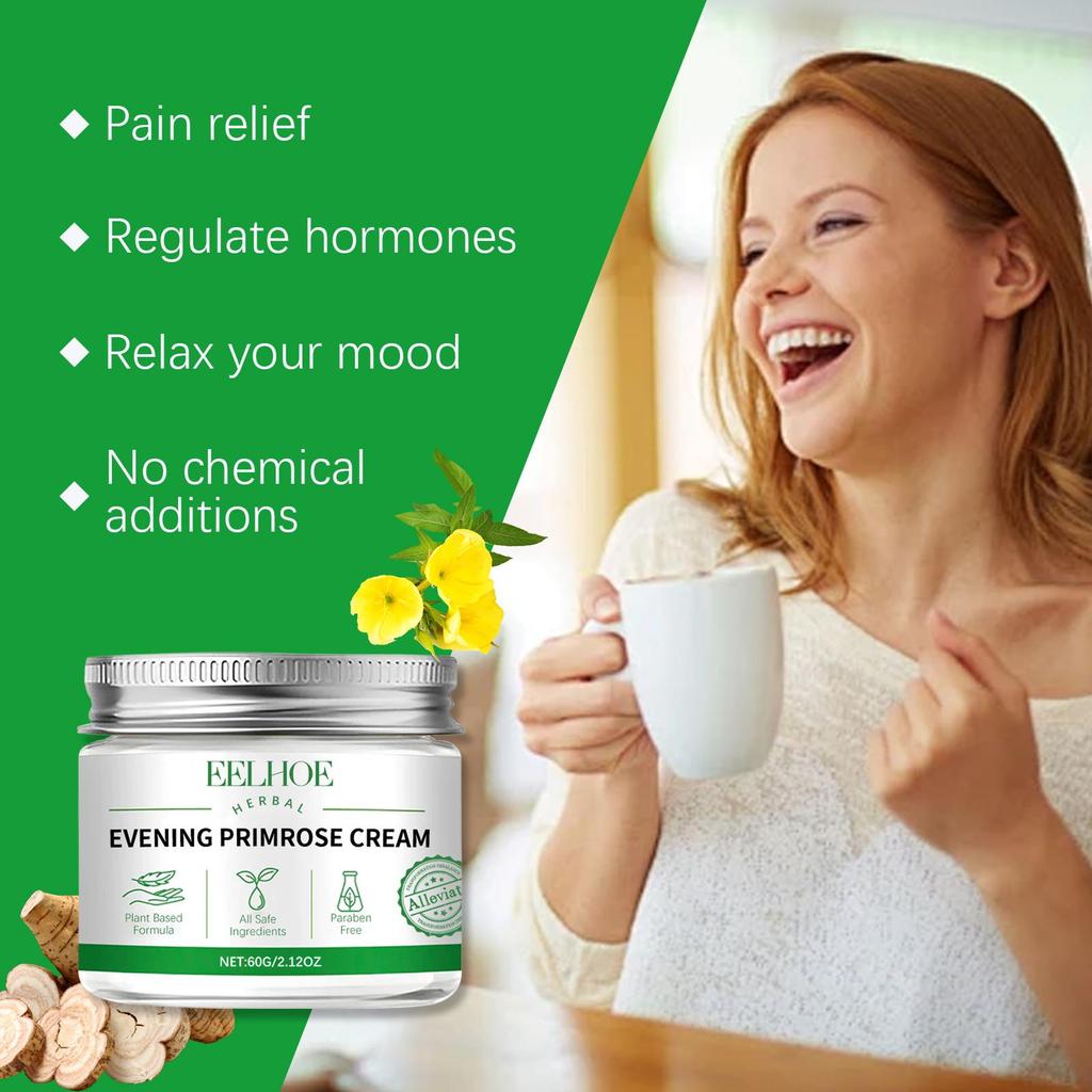 EELHOE Evening Primrose Feminine Hygiene Cream 60g Menstrual Comfort/Menopausal Comfort/Feminine Body Care Cream/Mood Soothing