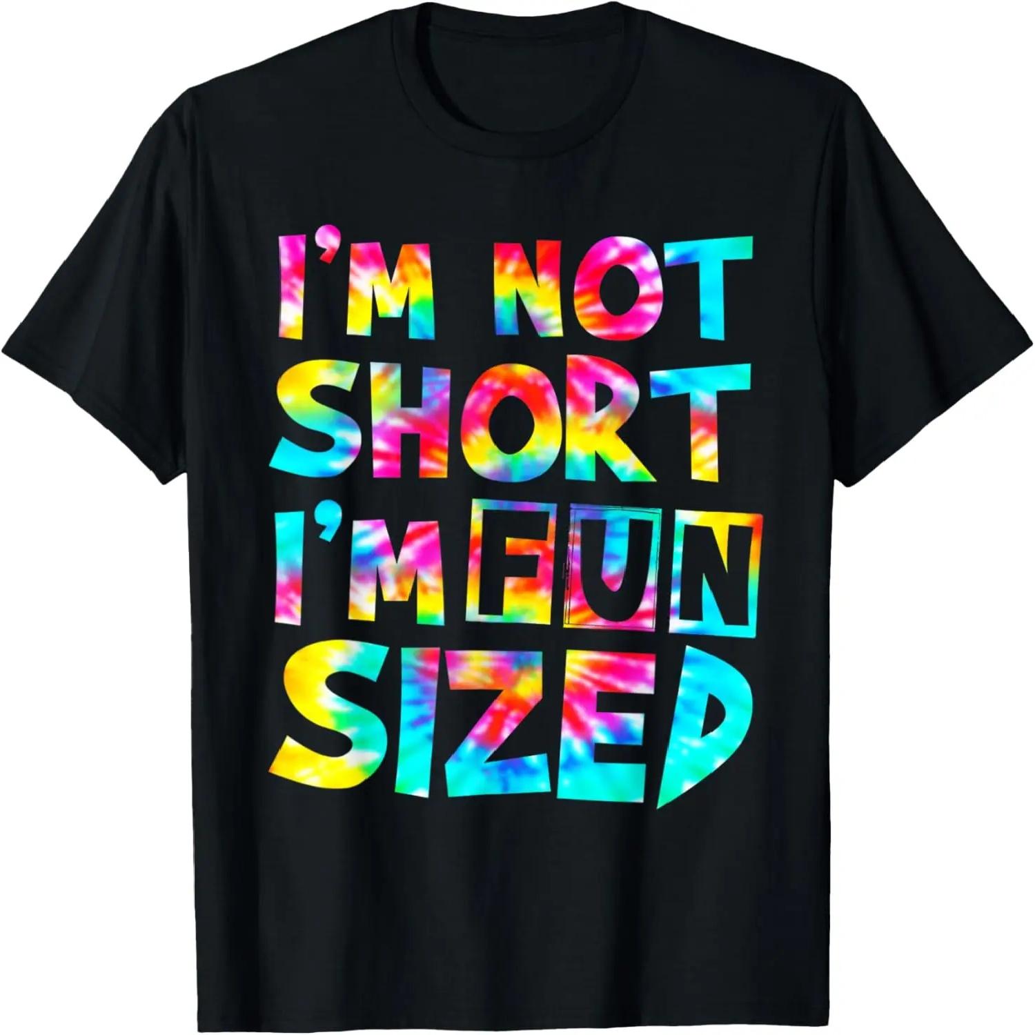 Я не низкая, я миниатюрная футболка с тай-дай S чёрный