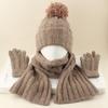 Dziecięcy Zimowy Ciepły Dzianinowy Zestaw Czapka z Pomponem Szalik Rękawiczki Zestaw 3 Szt. Lub Pojedyncza Czapka Beanie Wiatroodporna Ochrona Uszu Dla Chłopców Dziewczynek Zimna Pogoda Na Zewnątrz