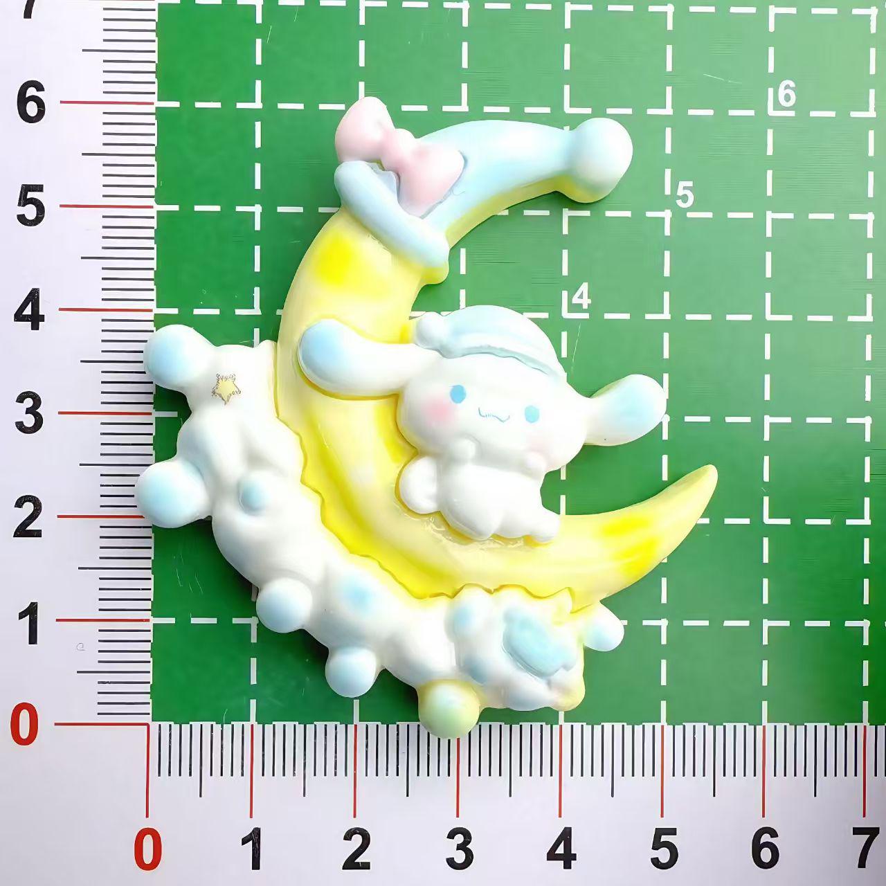 Sanrio Cartoon Luminous Moon Resin Accessories: DIY Cream Glue, Hair Clip & Magnet Craft Supplies Large Luminous