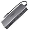 Hub USB-C Ugreen CM681, 4x USB, 2x HDMI, DisplayPort, RJ45, SD/TF, AUX, PD 100W (szary)