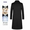 ROMON Men's Slim Fit Long Wool Blend Overcoat with Detachable Down Liner