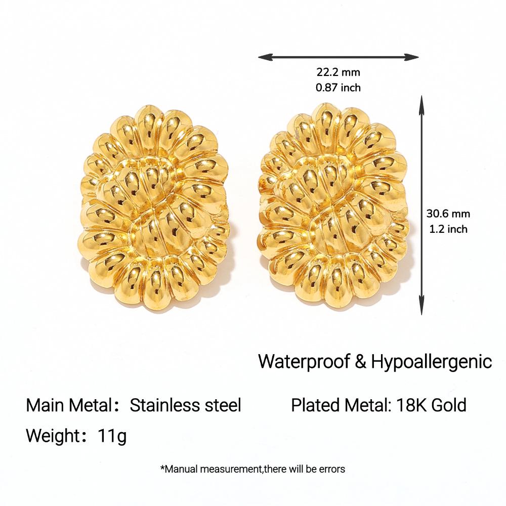 Yingtai 18K Gold Stainless Steel Stud Earrings with Vacuum Electroplating