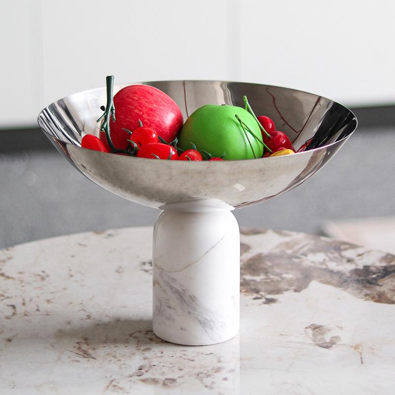 Nordic Marble Geometric Cylinder Tray: Elegant Desktop Storage for Snacks & Decor