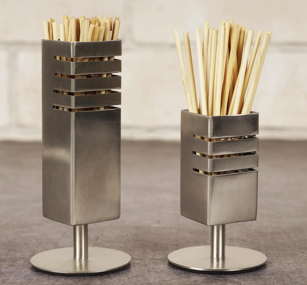 Trifri Toothpick Dispenser Compact Stainless Steel Cocktail Picks Holder For Patio Stool & Dinner Table one rectangular Shaped Box with stand Holder