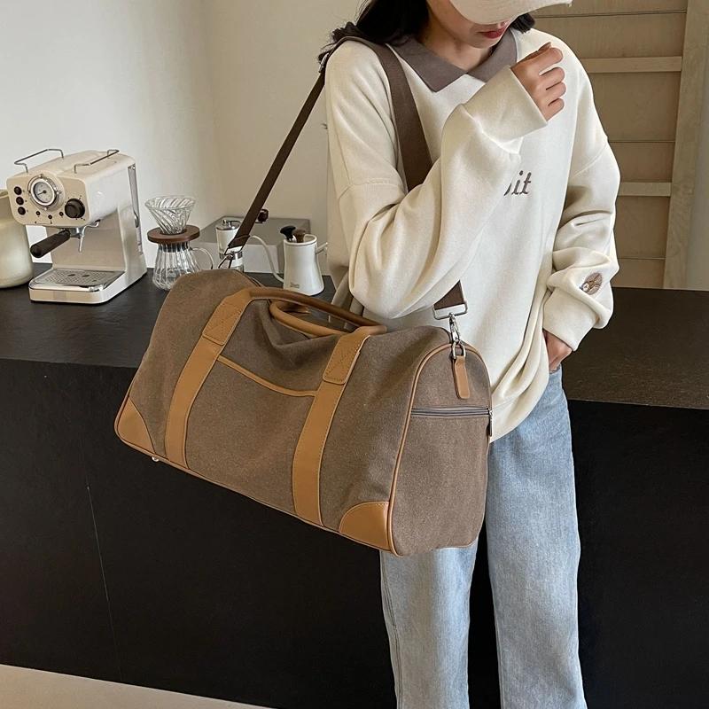 Monochromatic Large Capacity Women's Travel Shoulder Bag  Zipper Shoulder Bag  Versatile Casual Bag  High Quality  New Style