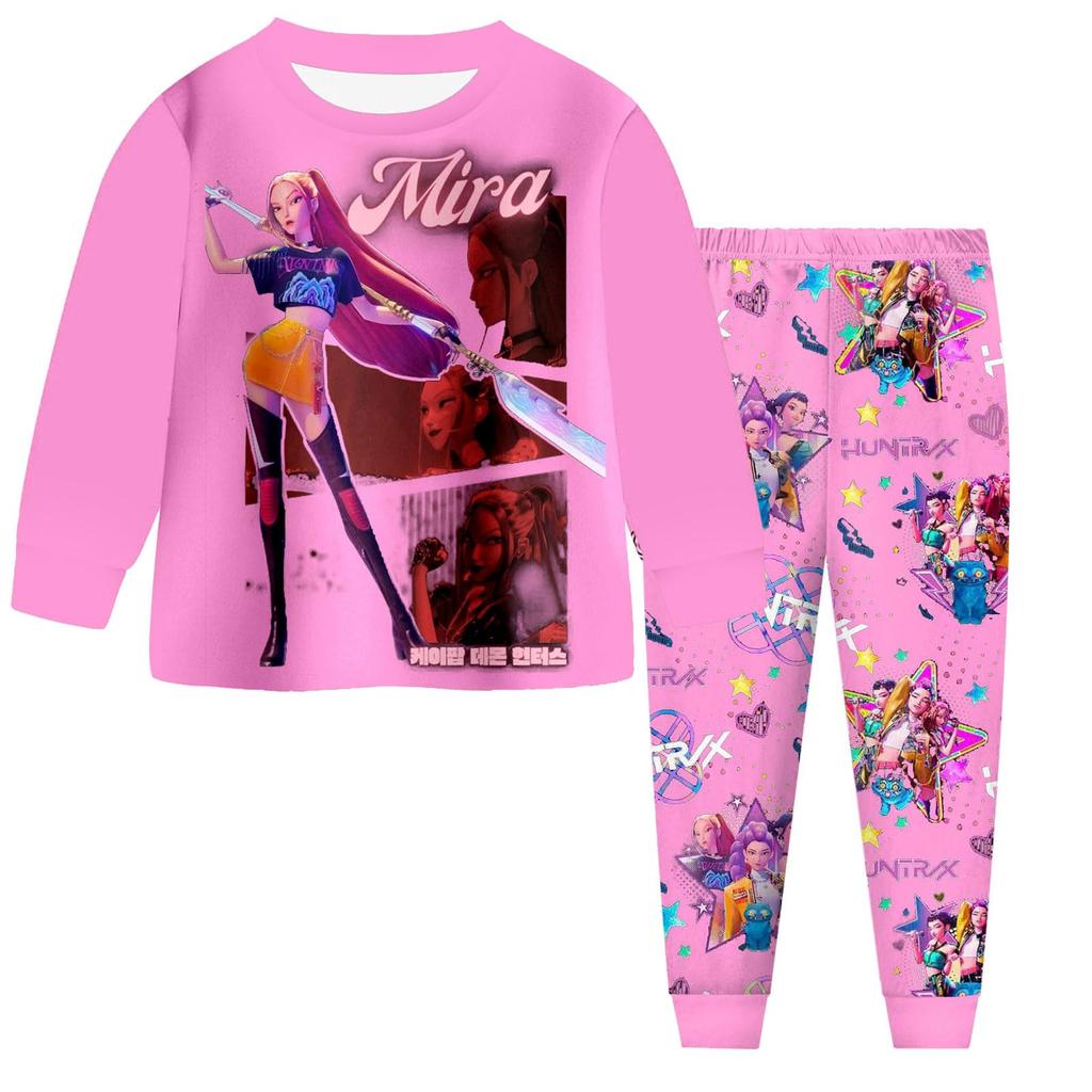 Children's Fashion Suit Skirt Round Neck Long Sleeve Top Pants