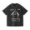 Fashion Sports Abstract Printing T-shirts Harajuku Short Sleeve Funny Washed Aicd Tops Summer Holiday Chic Tunics Man