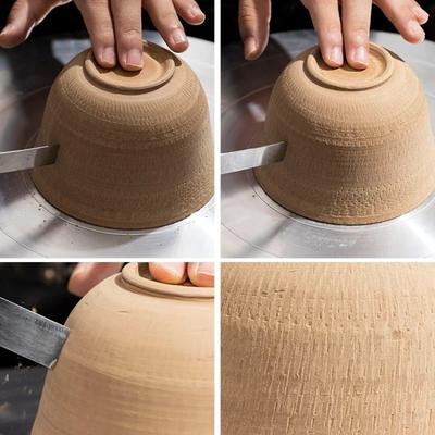Stainless Steel Ceramic Trimming Tool Curved Skip Knife Sharp Blade DIY Rough Wooden Handle Texture Carving Pottery Clay Tools