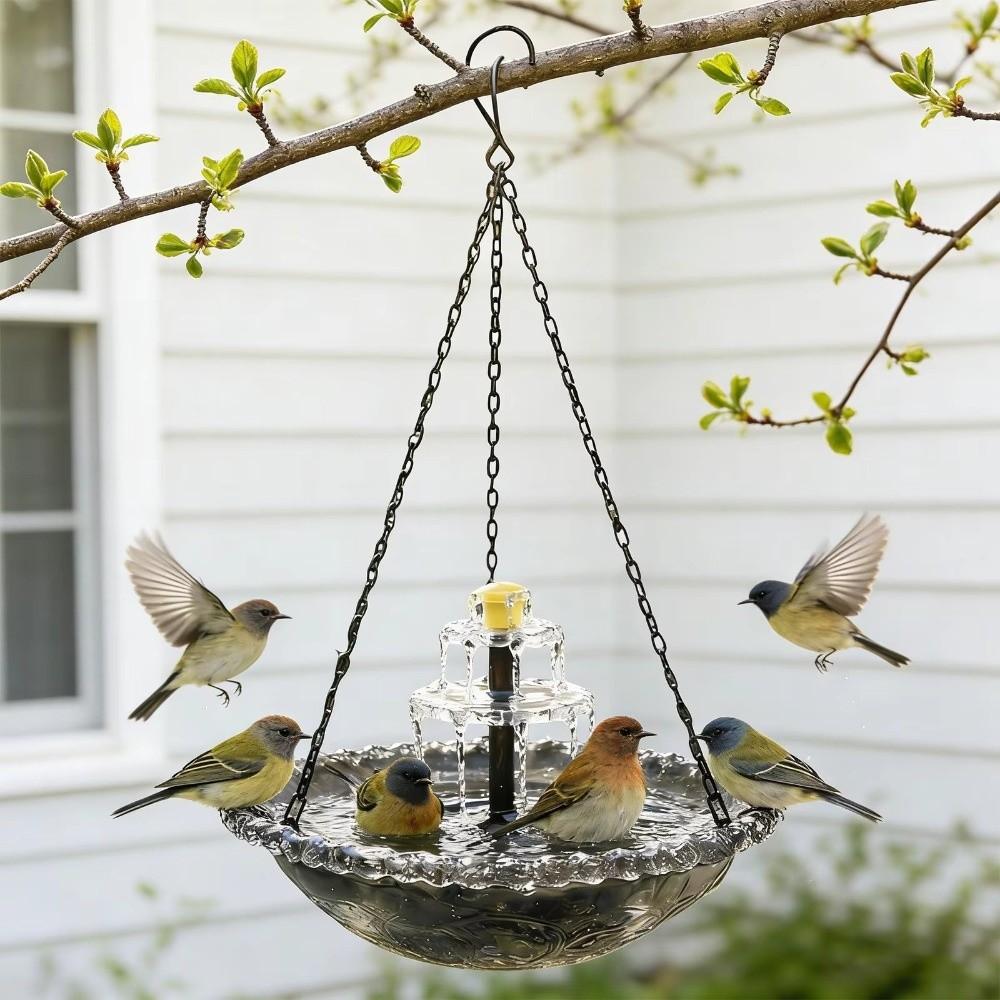 Cascade Hanging Bird Bath Fountain 3 Layer Bird Feeder Creative Bird Bath Bowl  Outdoor