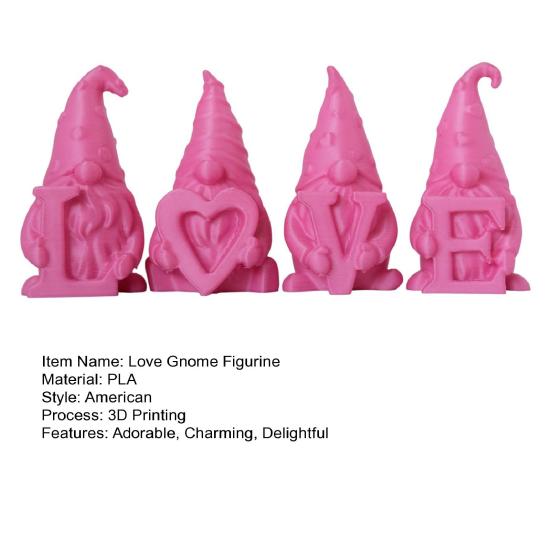 4 Adet Sevgililer Günü Cüce Figürü 3D Baskılı Masaüstü Aşk Cücesi Heykeli Pembe Masa Orta Parçası Yemek Odası Ev Parti Malzemeleri İçin