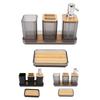 Bathroom Accessories Set Bath Ensemble Set with Toothbrush Holder Cup Lotion Bottles Soap Dish Tray