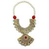 Small Golden Kundan Jarkan Mala for God Idol, Garland Haar for Murti Idols, Statue, Figurines, Set of 2 (Golden Kundan)