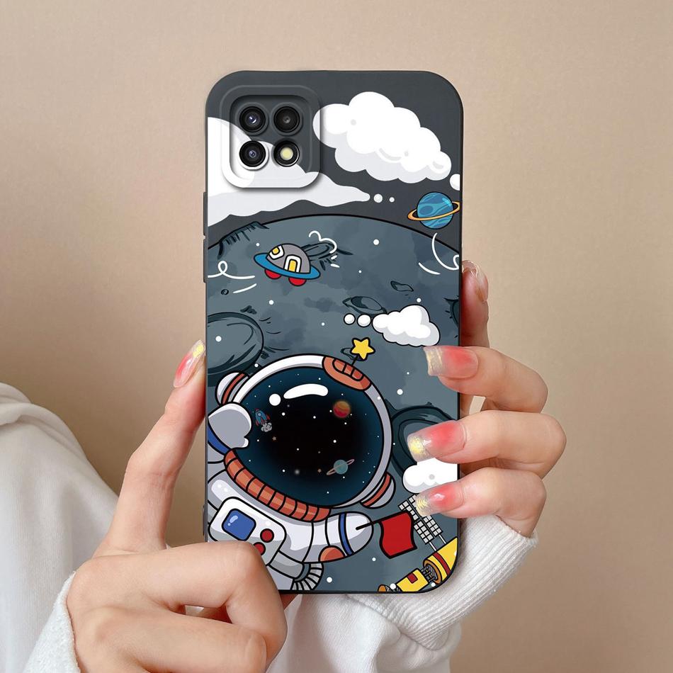 Cases For Samsung A22 5G 4G A22S Cute Soft Liquid Silicone Camera Protector Back Cover For Galaxy A22 A 22 A 22S Coque Bumper