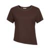 JUZUI Women's Oblique Hem Round Neck Short Sleeve Top