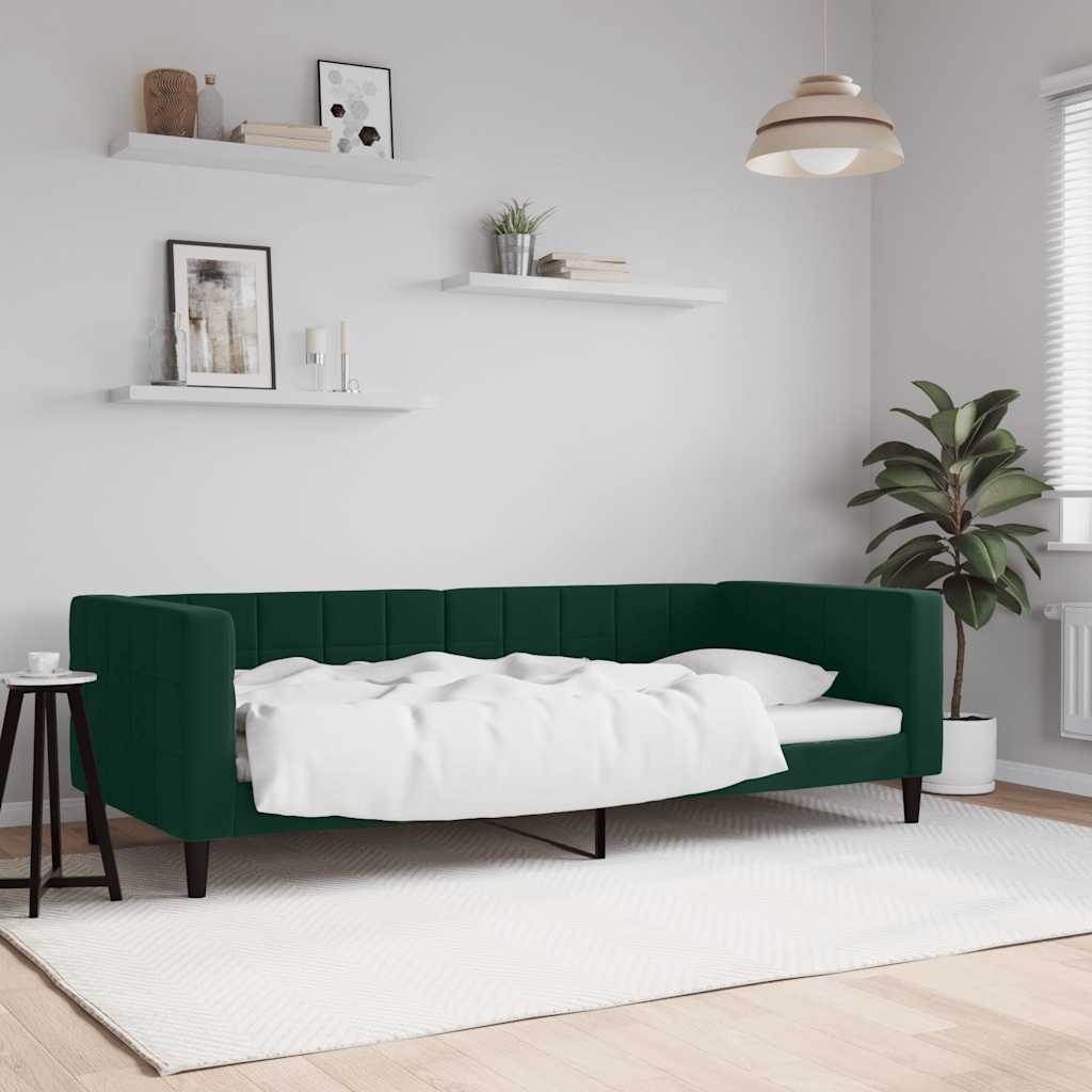Vidaxl Sofa with Sleeping Function, Dark Green, 90X200 Cm, Velvet