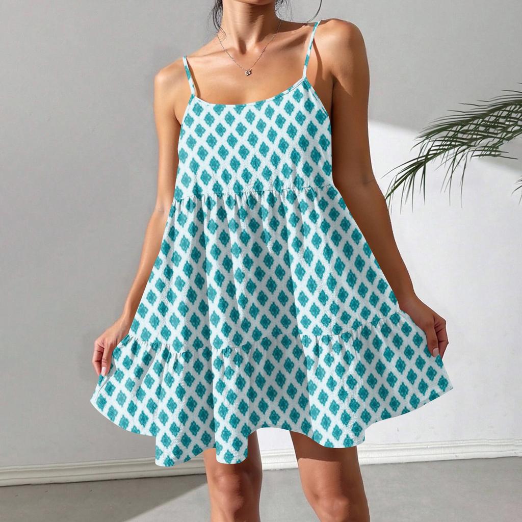 Zomer Sexy Feest Kleur Spaghetti Bandjes Gerimpelde Korte Jurk Casual Voor Vrouwen