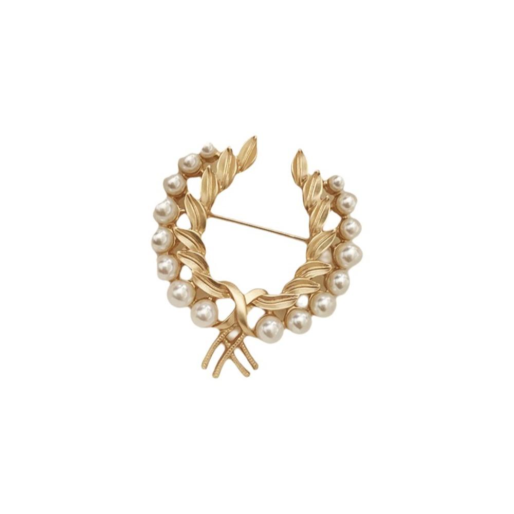 Vintage Pearl Brooch Luxury Wheat Ears Lapel Pins Handmade Women's Brooch  Wedding Occasion