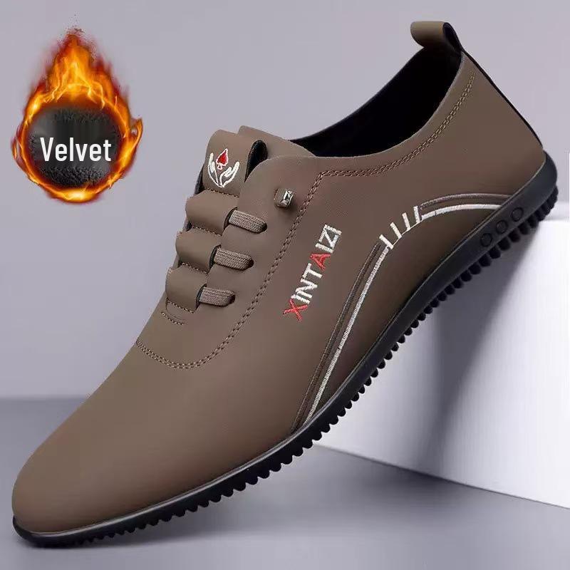 2025 Men's White Business Casual Soft Leather Slip-On Loafers